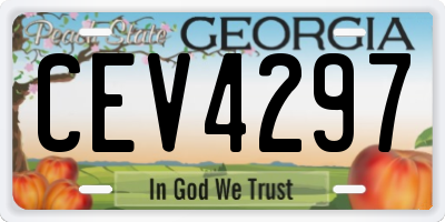 GA license plate CEV4297