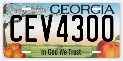 GA license plate CEV4300