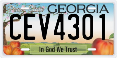 GA license plate CEV4301