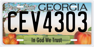 GA license plate CEV4303