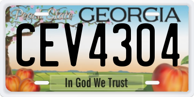 GA license plate CEV4304