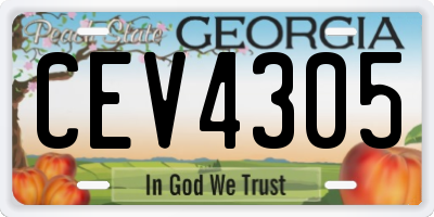 GA license plate CEV4305