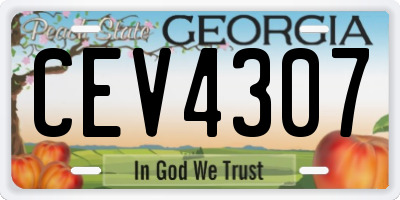 GA license plate CEV4307