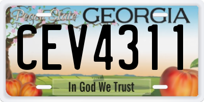 GA license plate CEV4311
