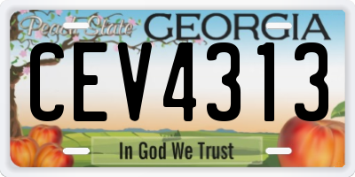 GA license plate CEV4313