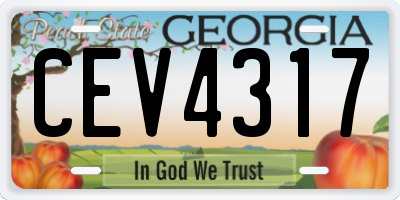 GA license plate CEV4317