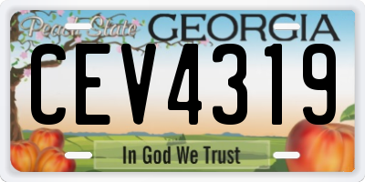 GA license plate CEV4319