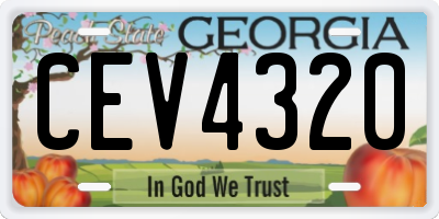 GA license plate CEV4320