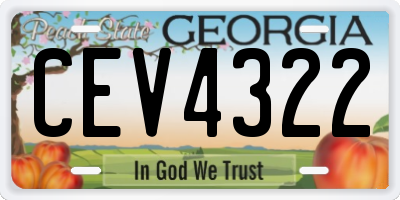 GA license plate CEV4322
