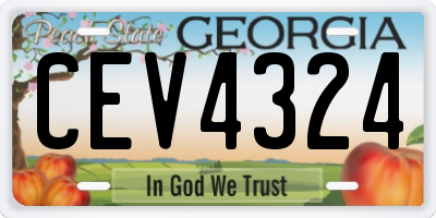 GA license plate CEV4324