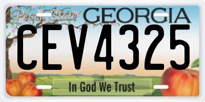 GA license plate CEV4325