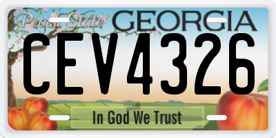 GA license plate CEV4326