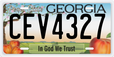 GA license plate CEV4327