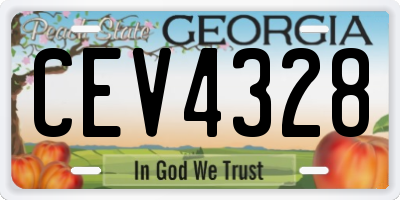 GA license plate CEV4328