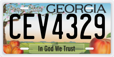 GA license plate CEV4329