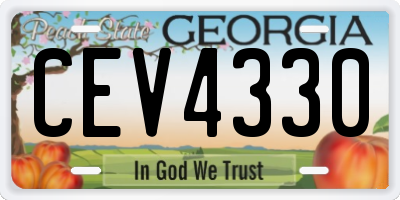 GA license plate CEV4330
