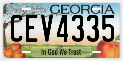 GA license plate CEV4335