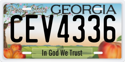 GA license plate CEV4336