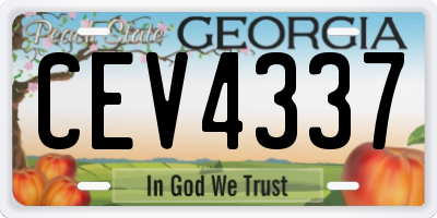 GA license plate CEV4337