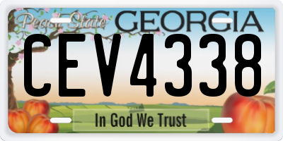 GA license plate CEV4338