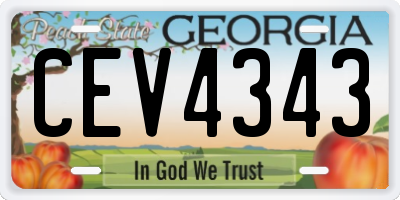 GA license plate CEV4343