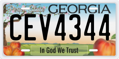 GA license plate CEV4344