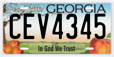 GA license plate CEV4345