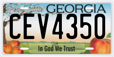 GA license plate CEV4350