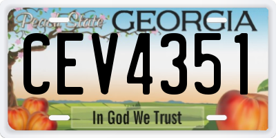 GA license plate CEV4351