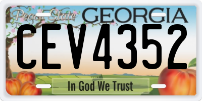 GA license plate CEV4352
