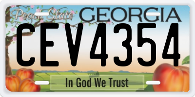 GA license plate CEV4354