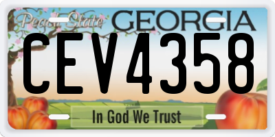 GA license plate CEV4358