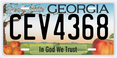 GA license plate CEV4368