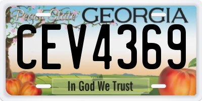 GA license plate CEV4369