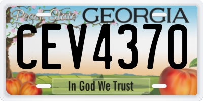 GA license plate CEV4370