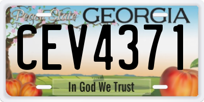GA license plate CEV4371