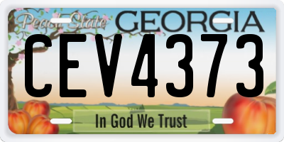 GA license plate CEV4373