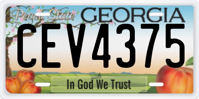 GA license plate CEV4375