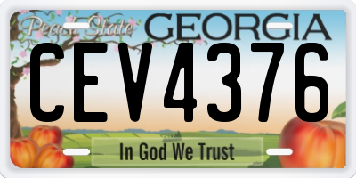 GA license plate CEV4376
