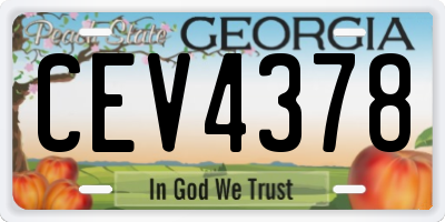 GA license plate CEV4378