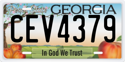 GA license plate CEV4379