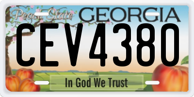 GA license plate CEV4380