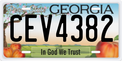 GA license plate CEV4382
