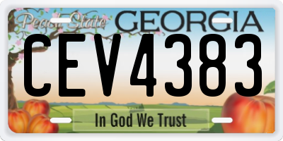 GA license plate CEV4383