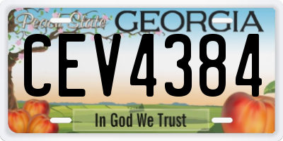 GA license plate CEV4384