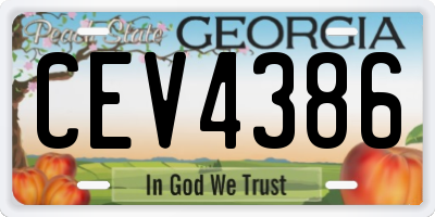 GA license plate CEV4386