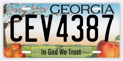 GA license plate CEV4387