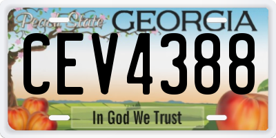 GA license plate CEV4388