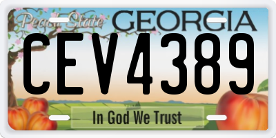GA license plate CEV4389