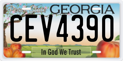 GA license plate CEV4390
